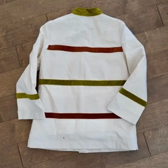 Tory Burch Cadyn Barn Jacket Natural Canvas Tone Toggle Button Womens Size 8 - Picture 3 of 10